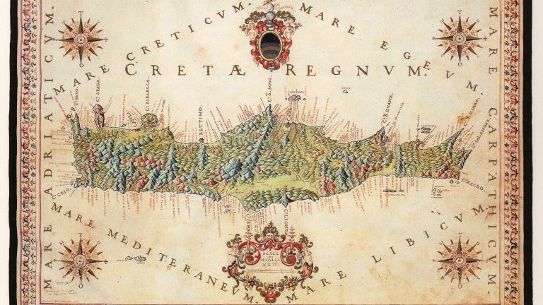 XVII amžiaus venecijietiškas Kretos žemėlapis. Kreta, Graikija | Mano Kreta